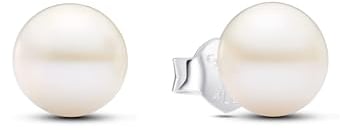 PANDORA Timeless Behandelte 7 mm Süßwasserzuchtperle Ohrstecker aus Sterling Silber, 293169C01