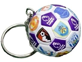 Ball Schlüsselanhänger kompatibel mit Premier League in Etui Farbe Einhorn Fußball Gadget Zubehör Geschenkidee Herren Damen Kinder Kreativer Anhänger 3D, Weiß, One size