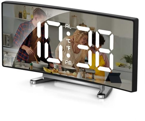 321Wasay Digital Alarm Clocks Bedside Battery Powered Operated, USB Small Electric Bedroom LED Digital Clock, Travel Alarm Desk Clock for Bedrooms, Temperature, Snooze