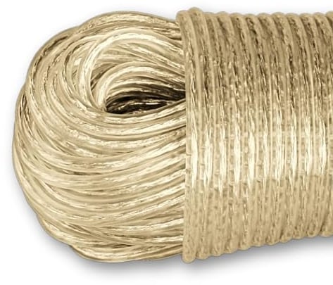 homeXpert Wäscheseil/Wäscheleine extra stark 20m mit Vollstahleinlage 2,7 mm transparent ummantelt, Wäscheleine mit stahlkern, Ersatzleine für Wäschespinne, Garten, Outdoor, Camping, Reisen und Balkon