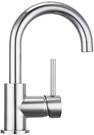 WELLBAD OCEANA Waschtischarmatur – Elegantes Chrom-Design, 4MS Messingkörper, austauschbare 35mm Kartusche, inkl. Montagematerial – OHNE Ablauf