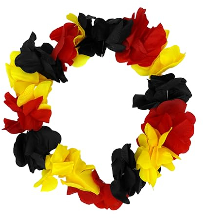 Fan-Set Deutschland – Best of Fanartikel Germany - Deutschland Flagge Fahne, Autofahnen, Sonnenhut, Hawaii Kette, Blinky, Gesichtstattoo Deutschlandset (Hawaii Kette)
