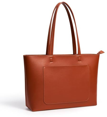 KALIDI Brown Tote Bag Large Leather Work Tote Bags For Women Brown Handbags For Women Tote Bag With Zip For School Uni