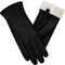 vislivin Vollhand Touchscreen-Handschuhe für Damen Leder Handschuhe Warmer Winter SMS Autofahren Handschuh Glänzend Schwarz M