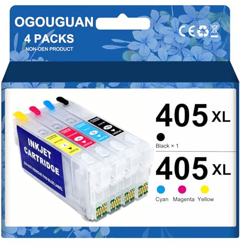 CAIDI 405xl Nachfüllbare Druckerpatrone Tintenpatrone mit automatischem Reset-Chip für Druckertinte Nachfülltinte Epson WF-4820 WF-4825 WF-4830 WF-7840 WF-7830 WF-7835 WF-7310