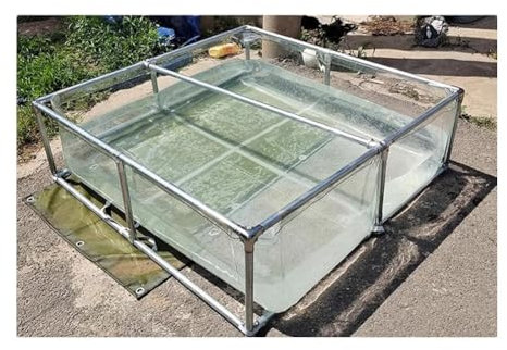 Pool Aufstellpool Transparenter Pool Swimmingpool, mit Halterung, einfach zu installierender Aufstellpool für den Garten, mehrere Größen (Farbe: Klar, Größe: 2 x 1,5 x 0,9 m)