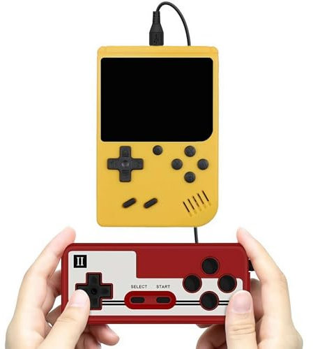 ZIRYXQ Console di gioco portatile, console di gioco retrò portatile con oltre 400 giochi classici, supporto per collegare TV a due giocatori, batteria ricaricabile, regalo per bambini e adulti