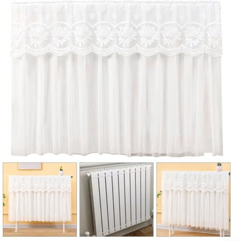 Cache-radiateur en tissu double couche - Solution efficace contre la poussière - Avec éléments de design élégant (80 cm)