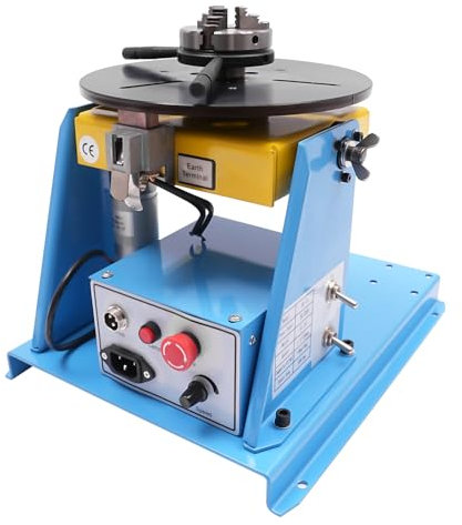 Schweißdrehtisch, 20W Schweißpositionierer 1-12 U/min, 0–90° Neigungswinkel 2.56 Zoll Dreibackenfutter, Schweißgeräte 10kg/5kg Drehtisch Tisch Drehfutter zum Schneiden, Schleifen, Montieren