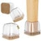 Euqvunn 18pcs Square Chair Leg Floor Protectors, Mini Small Floor Protectors for Furniture Legs, Rectangle Stool Leg Covers with Felt Pads, Chair Leg Caps to Protect Hardwood Floors, 14-19mm