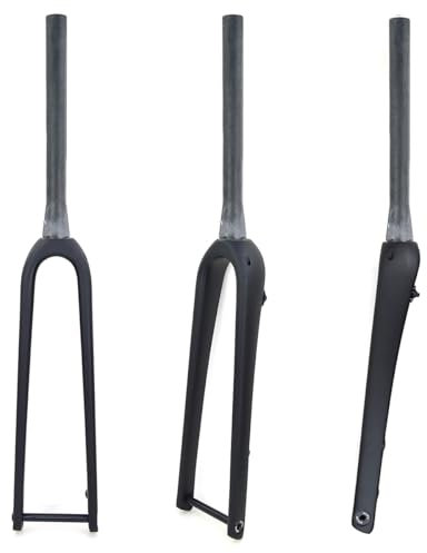 BSFHQS Gravel Bikes Fourche Rigide 700C Fourche De Vélo De Route Entièrement en Carbone 1-1/8 Fourche Avant À Tube Droit/Conique Axe Traversant 12X100mm Frein À Disque(Tapered)