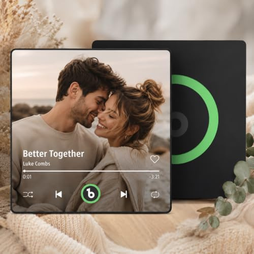 Imán para Nevera con música Personalizada Placa Spotify - ¡Toca tu canción Favorita! Imán Álbum de Fotos Personalizado para Nevera - Regalo para Parejas, Él, Ella, San Valentín, Aniversario, Navidad