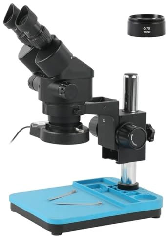 Mikroskop 7X 3,5X 90X Zoom Industrie Desktop Stereo Binokular Mikroskop WF10X/20mm große feld Objektiv w/Basis stehen for Telefon PCB Löten(With 0.7x)