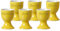 LUXENTU Eierbecher Doppio mit personalisierter Gravur, 6er Set, Kleine Ei-Halter mit einzeiligem Gravurbereich, Perfekt für Namen und Sprüche zu Ostern, Porzellan, Gelb