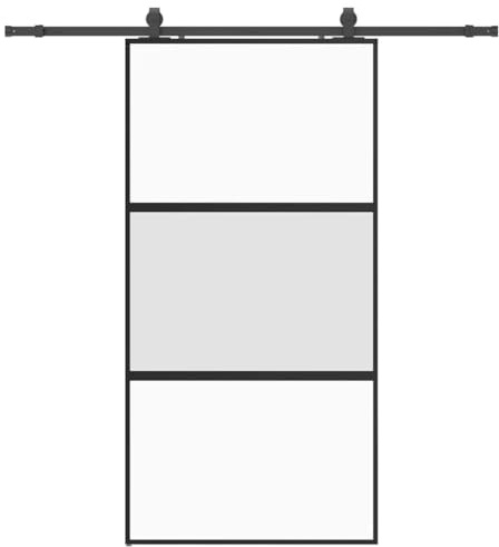 vidaXL Porta Scorrevole Ferramenta Nera 102,5x205 cm Vetro Temperato, porta scorrevole su binario, porta scorrevole interna, porta scorrevole interna