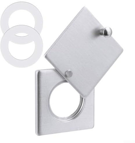 Gdfnmogo Cubierta de mirilla para visor de puerta, kit de tapa de seguridad, acabado cepillado de aleación de zinc grueso, mango giratorio a prueba de polvo, instalación autoadhesiva (cepillado)