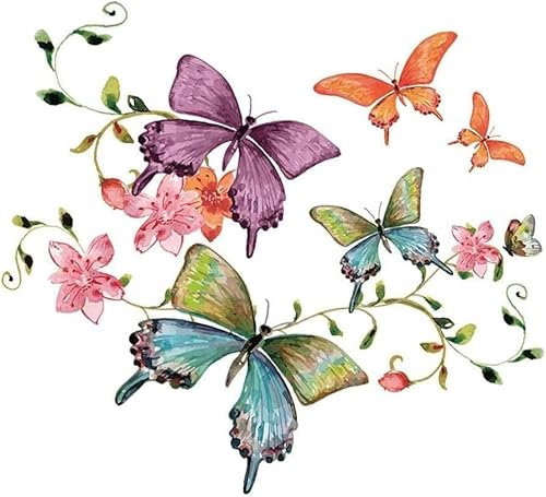 Embroidered Flowers Butterfly Applique,Iron on/Sew Decoration Colorful Decorative Cute Sew On Applique Patches for Clothing Large Colorful Patches for Clothes, Trim and Embellishments