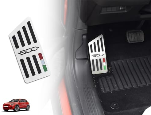 Repose-pied en acier pour Fiat.600 600e | 1 Pièce Acier Inoxydable Électrique Hybride Rouge (RED) LA PREMIÈRE 600 Accessoires Tuning Pédale Repose-pieds Kit Pièces De Rechange