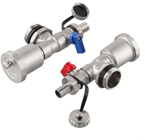 G1 DN25 Premium Heizungsverteiler aus Messing mit integrierten Wartungslösungen (rot+blau)