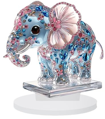 Generisch Acryl Elefant Figur - Lustiges Tier 2D Acryl Elefant Schreibtischdekoration Schild,Moderne Skulptur Deko Für Wohnzimmer Schlafzimmer Bücherregal Kamin Zuhause Dekoratives Kunstobjekt