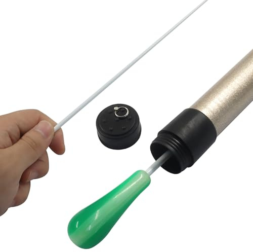 PHITUODA Music Conducting Baton, Imitation Agate Handle Baton Lightweight Conductor Baton with Tube Case for Concert(Green Handle, 1 Pack)