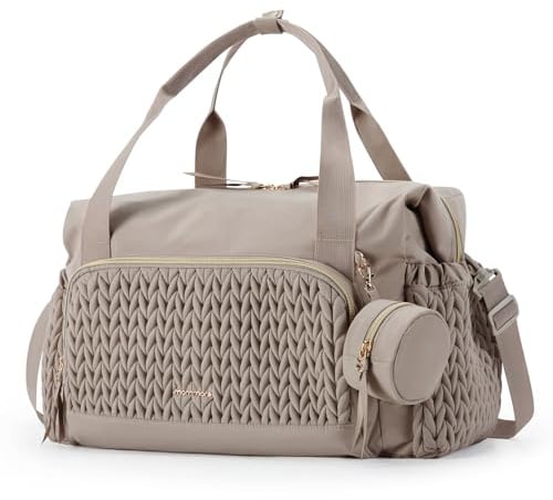 mommore skötväska barnvagn stor klinikväska födelse på väg | 45 x 22 x 28 cm blöjväska arrangör med flera fack nappfodral skötunderlag isoleringslager, mammaväska resa babyväska