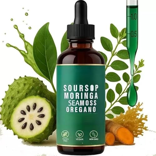 Amaro di soursop con muschio marino, moringa e origano per la salute generale