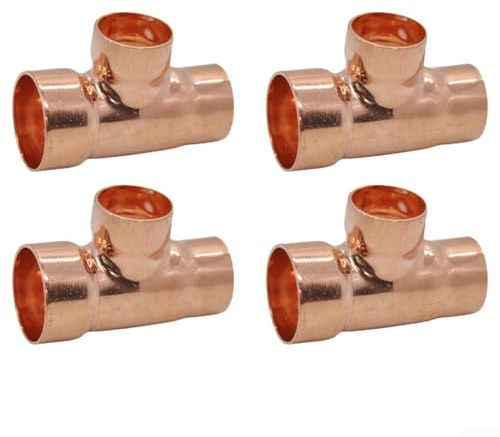 Lot de 4 petits raccords en T de 22 mm x 16 mm de diamètre central latéral pour tuyau de tuyau, connecteur à trois voies pour système de plomberie