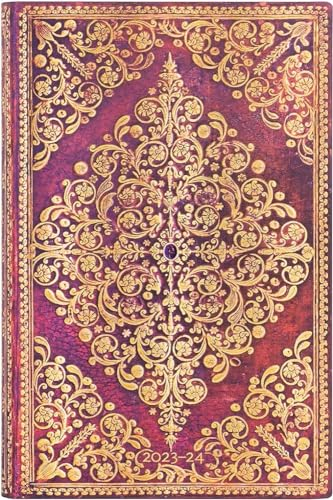 Paperblanks 13 Monatskalender Flexi 2023-2024 (Softcover) Diamant Rosette | Tagesüberblick | Maxi (135 × 210 mm)