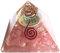 Orgonite pyramide fleur de vie Quartz rose - Base : 7 cm - (Elle appelle l'énergie des anges pour vous entourer et vous protéger) Taille