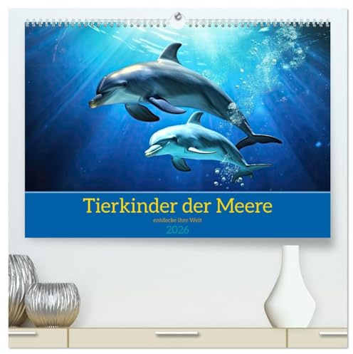 Tierkinder der Meere - entdecke ihre Welt (hochwertiger Premium Wandkalender 2026 DIN A2 quer), Kunstdruck in Hochglanz: Kleine Helden der Ozeane (CALVENDO Tiere)