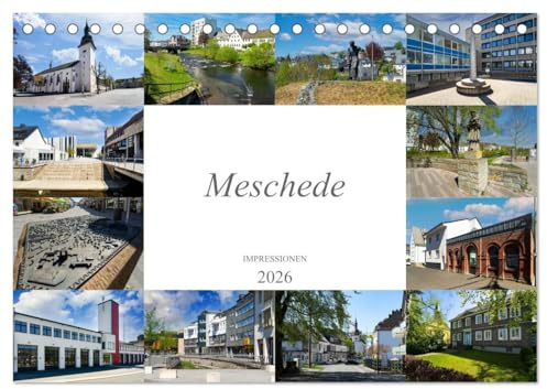 Meschede Impressionen (Tischkalender 2026 DIN A5 quer), CALVENDO Monatskalender: Wundervolle Bilder aus der schönen Stadt Meschede (CALVENDO Orte)