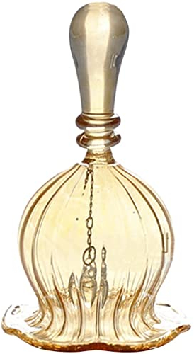 Anrufsglocke Hand Glocke Klein Europäisches Luxusblumenförmiges Transparentes Glas Service Glocke, Café-Desktop Art Deco Tischglocke