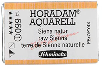 Schmincke – HORADAM® AQUARELL - feinste Künstler-Aquarellfarben, 660 Siena Natur, 14 660 043, 1/1 Näpfchen