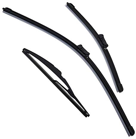 YINETTECH Set von Auto Vorne Hinten Flache Wischerblätter 24 14 12 Vorderseite Rückseite Scheibenwischerblätter Kit für 500 2007-2018