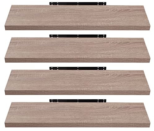 EUGAD Wandregal, Regal Wand 4er Set, Wandboard für Wohnzimmer, Küche, Badezimmer, Bücher/DVD/CD/Bilderrahmen/Pflanzen sortieren, 0117QJ-4
