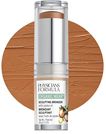 Physicians Formula Organic Wear All Natural Sculpting Face Bronzer Makeup Stick Toffee, Dermatologist Approved