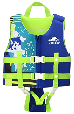 Gogokids Kinder Schwimmweste Folat Jacket, Kleinkind Schwimmtraining Bouyancy Badeanzug Assist Badebekleidung für 22-30 kg 7-9 Jahre Baby Kids