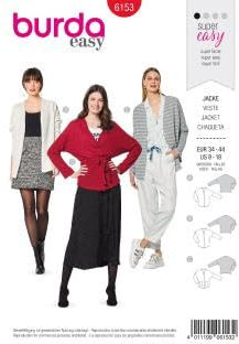 Burda 6153 Schnittmuster Jacke (Damen, Gr. 34-44) Level 1 super Easy