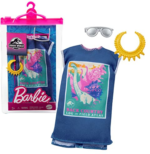 Barbie Jurassic World GRD47 Fashion Look Pack, Kleid mit Accessoires