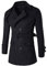 Manteau Homme Hiver Mi-Long Trench Coat en Laine Chaud Veste Slim Pardessus Parka Couleur Unie Coupe Vent Manteau Slim Fit Casual Long en Laine Caban