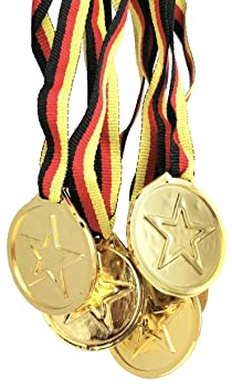 STUWU 6X Goldmedaille Kunststoff Deutschland Goldmedaillen Kinder Geburtstag Mitgebsel Siegermedaillen