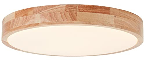 BRILLIANT Lampe, Slimline LED Wand- und Deckenleuchte 39cm holz hell/weiß, 1x LED integriert, 22W LED integriert, (2300lm, 3000K), Holz aus nachhaltiger Waldwirtschaft (FSC)