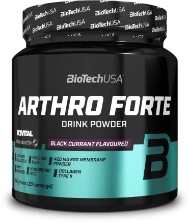 BioTechUSA Arthro Forte, avec de la glucosamine, d’extraits de plantes, avec des vitamines D et K et du calcium pour les os, et de la vitamine C pour les cartilages, 340g, Fruits tropicaux