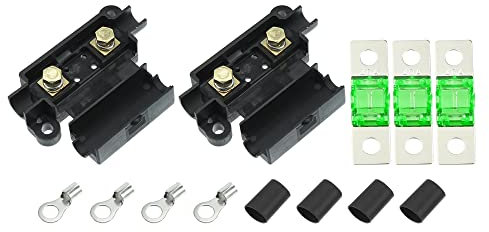 X AUTOHAUX Set 40A Fuse Kit 2 x ANS Holder 3 x 40 AMP Fuses Dual Battery