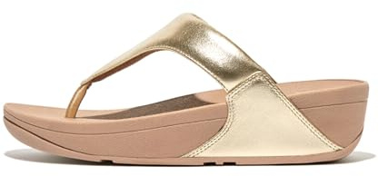 Fitflop Damen Lulu Leather Toepost Flipflop, Platin, 43 EU