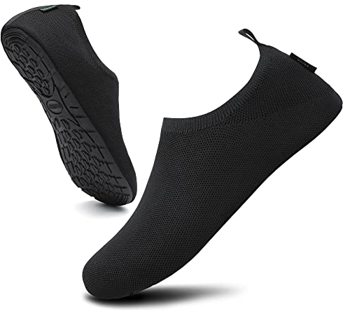 Saguaro Hausschuhe Damen Herren Rutschfes Atmungsaktiv Pantoffeln Unisex Bequem Slippers, Sport Schwarz 36/37