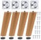 Moendergo Lot de 4 pieds de meubles en bois de hêtre massif de 15 cm, pieds de canapé, table, commode avec vis, plaque de montage et protection antidérapante (bois)