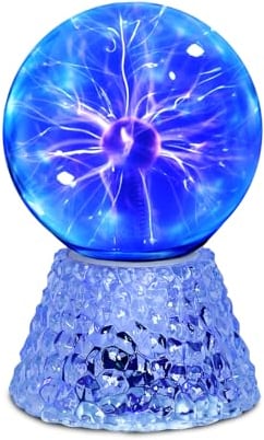 Aiskdan 15cm Plasmakugel Magische, Elektrostatische Kugel Berührungsempfindliche Blitzkugel Plasmalampe, Stromversorgung Elektrostatische Plasma Ball Light für Geburtstag Familienfeiern Weihnachten
