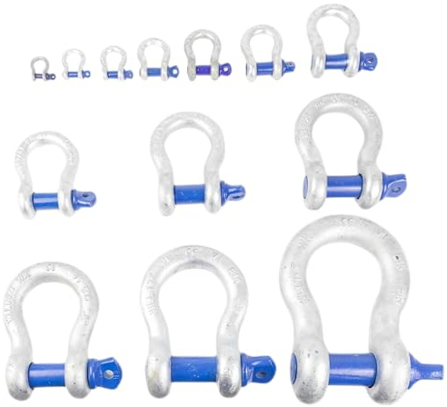 Hochfeste Schäkel mit Augbolzen - Feuerverzinkter Stahl - Tragfähigkeit von 0,33t bis 25t wählbar (2 Tonnen)